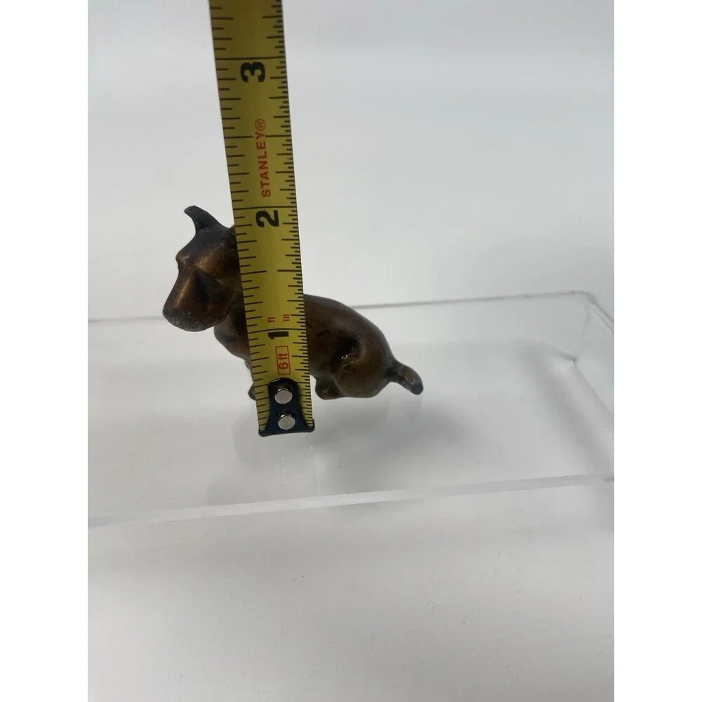 Vtg Cast Metal Scottie Dog Figurine 2” Mid Century Bronze Finish MCM Decor